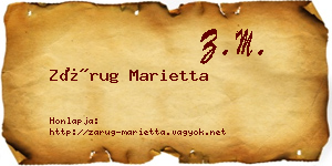 Zárug Marietta névjegykártya